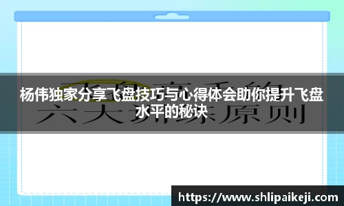 杨伟独家分享飞盘技巧与心得体会助你提升飞盘水平的秘诀